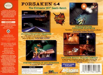 Forsaken 64 (USA) box cover back